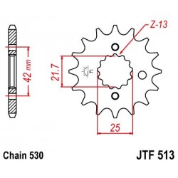 Piñón con goma JT 513 de acero con 18 dientes