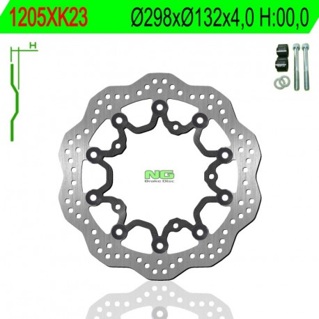Disco de freno NG 1205XK23 ondulado flotante con soporte de pinza Ø298 x Ø132 x 4