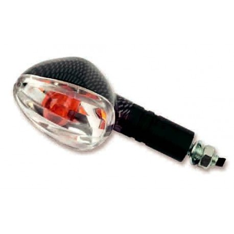 Juego Intermitentes Carbono (21W) 55x35 mm Brazo Largo (C/Transparente L/Ambar) (L-779)