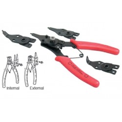 Alicates combinables para anillos interiores y exteriores  kit 4 pinzas