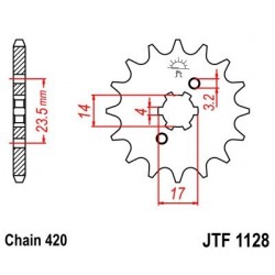 Piñon JT 1128 de acero con 11 dientes