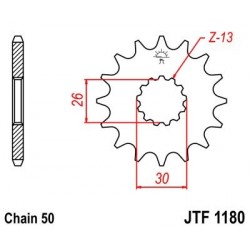 Piñon JT 1180 de acero con 19 dientes