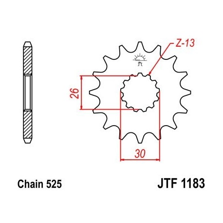 Piñon JT 1183 de acero con 18 dientes
