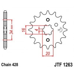Piñon JT 1263 de acero con 13 dientes
