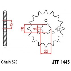Piñon JT 1445 de acero con 11 dientes