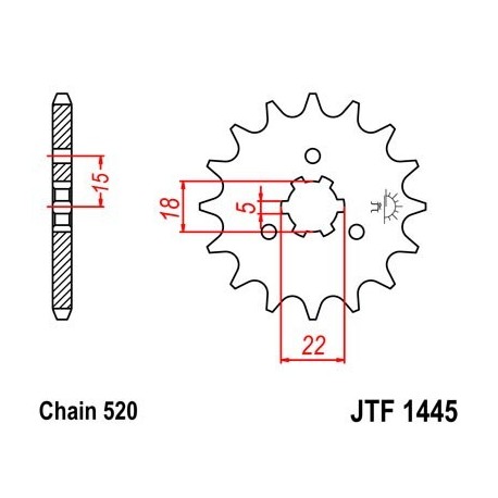 Piñon JT 1445 de acero con 11 dientes