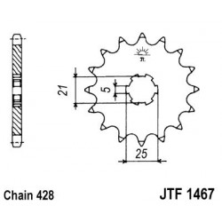 Piñon JT 1467 de acero con 13 dientes