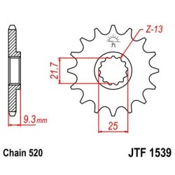 Piñon JT 1539 de acero con 14 dientes