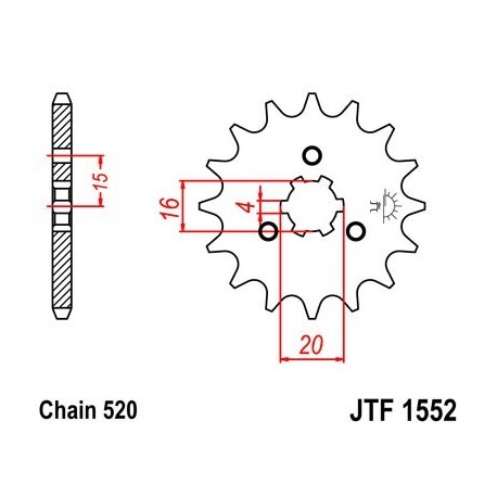 Piñon JT 1552 de acero con 11 dientes
