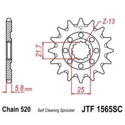 Piñon JT 1565SC  autolimpiable de acero con 13 dientes