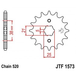 Piñon JT 1573 de acero con 13 dientes