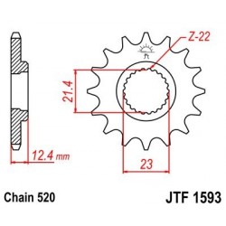 Piñon JT 1593 de acero con 14 dientes
