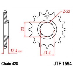 Piñon JT 1594 de acero con 15 dientes
