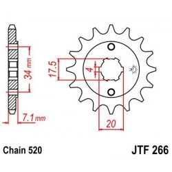 Piñon JT 266 de acero con 13 dientes
