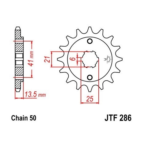 Piñon JT 286 de acero con 15 dientes