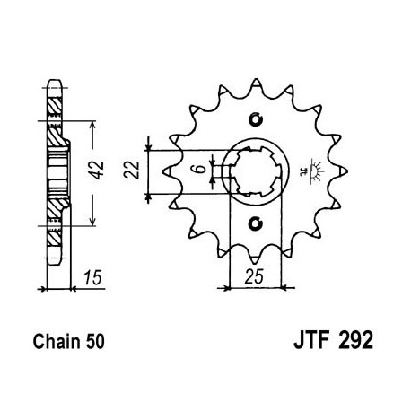 Piñon JT 292 de acero con 16 dientes