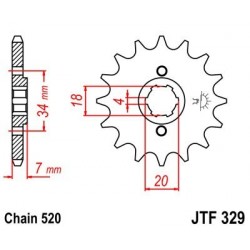 Piñon JT 329 de acero con 13 dientes