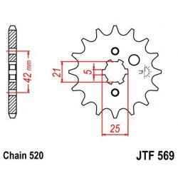 Piñon JT 569 de acero con 10 dientes