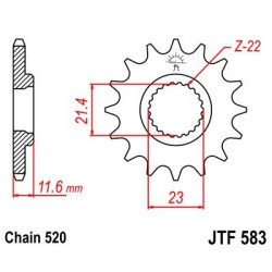 Piñon JT 583 de acero con 14 dientes