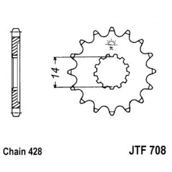 Piñon JT 708 de acero con 13 dientes