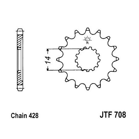 Piñon JT 708 de acero con 13 dientes