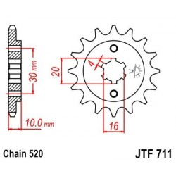 Piñon JT 711 de acero con 13 dientes