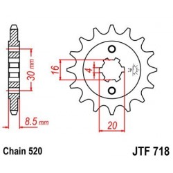 Piñon JT 718 de acero con 12 dientes