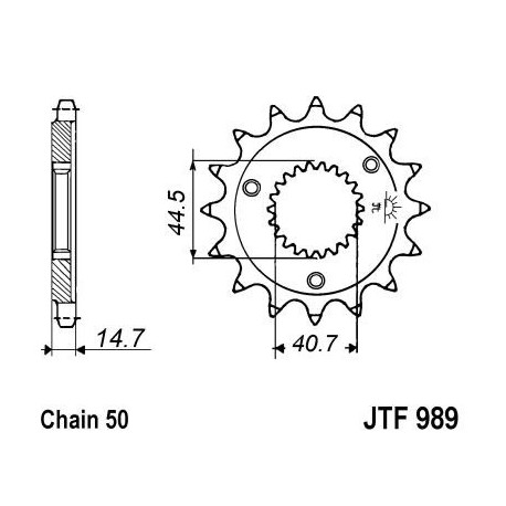 Piñon JT 989 de acero con 21 dientes