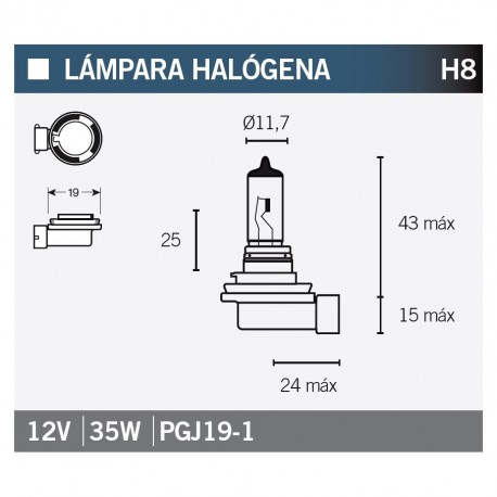 Lampara HALOGENA H8