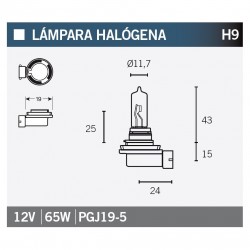 Lampara HALOGENA H9