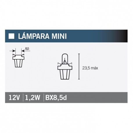 Lampara OSRAM 2721MFX BX8,5d 12V1,2W