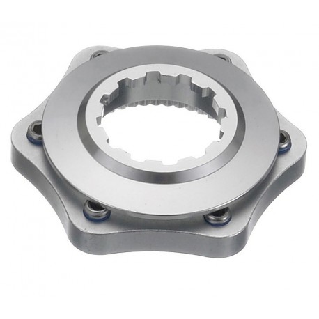 Conversor disco universal a center lock con arandela de cierre color plata