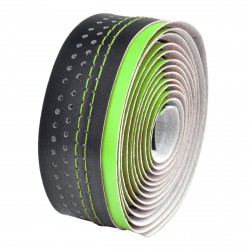 Cinta de manillar VELO microfibra agujereada azul/negra