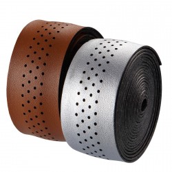 Cinta de manillar VELO microfibra agujereada plata