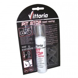 Kit reparapinchazos Pit Stop Road Racing Kit. para ruedas con alta presión y tubulares. Incluye clip de sujeción a la tija
