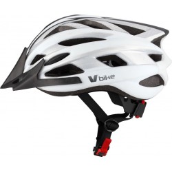 Casco V Bike MTB 19 ventilaciones blanco/silver carbono semi in mould. Talla L (58-61cm)