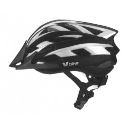 Casco V Bike MTB 19 ventilaciones blanco/silver/negro carbono semi in mould. Talla L (58-61cm)
