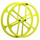 Rueda delantera fixie. 700c. Color amarillo Flúor