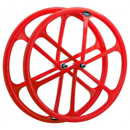 Rueda delantera fixie. 700c. Color rojo