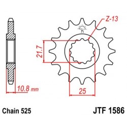 Piñon JT 1586 de acero con 15 dientes