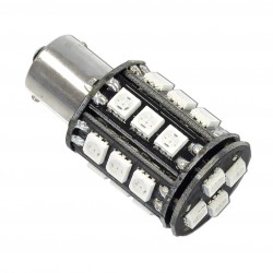 Lámpara LED BAU15s 22 leds 12V ámbar