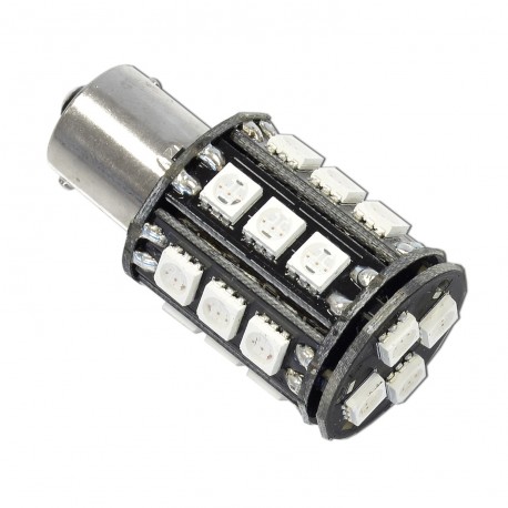 Lámpara LED BAU15s 22 leds 12V ámbar