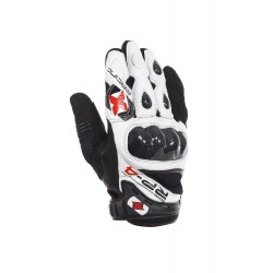 Guantes Racing cortos de cuero-rejilla Oxford RP-4 blanco/negro talla 2XL