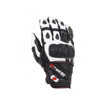 Guantes Racing de cuero cortos Oxford RP-3 negro/blanco talla XL