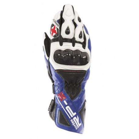 Guantes Racing de cuero Oxford RP-2 azul/blanco talla S