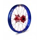 Rueda completa Haan Wheels aro azul 18-2,15 buje rojo radios plata tuercas rojo 1 116012/5/6/1/6