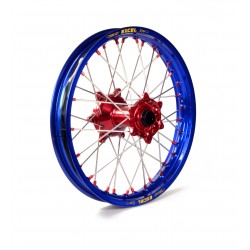 Rueda completa Haan Wheels aro azul 18-2,15 buje rojo radios plata tuercas rojo 1 116012/5/6/1/6