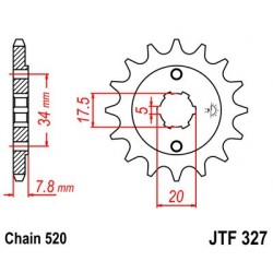 Piñón JT 327 de acero con 12 dientes