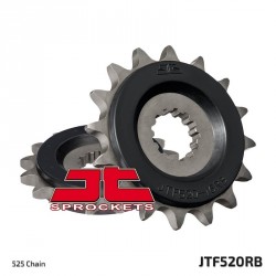 Piñón con goma JT 520 de acero con 17 dientes