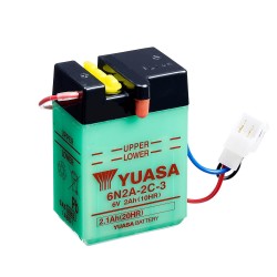 Batería Yuasa 6N2A-2C-3 Dry charged (sin electrolito)